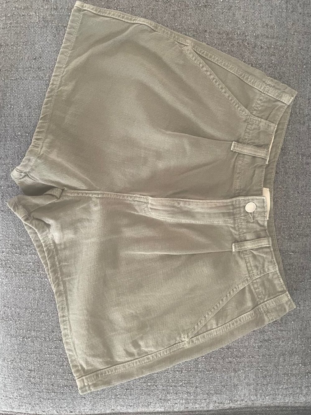 Women's High-Rise Pleated Jean Shorts Light Green 6- Universal Thread™